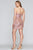 Faviana - S10351 Cowl Neck Metallic Jersey Sheath Dress In Pink and Gold