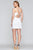 Faviana - S10358 Plunging Scooped Lace Up Short Dress In White