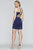 Faviana - S10358 Plunging Scooped Lace Up Short Dress In Blue