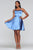 Faviana - S10361 Charmeuse Satin Lace up Back Cocktail Dress In Blue