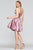 Faviana - S10362 Charmeuse Satin V Neck Lace up Back Cocktail Dress In Purple and Pink