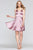 Faviana - S10362 Charmeuse Satin V Neck Lace up Back Cocktail Dress In Purple and Pink