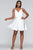 Faviana - S10362 Charmeuse Satin V Neck Lace up Back Cocktail Dress In White