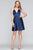 Faviana - S10362 Charmeuse Satin V Neck Lace up Back Cocktail Dress In Blue