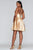 Faviana - S10363 Pleated V-neck A-line Cocktail Dress In Gold