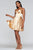 Faviana - S10363 Pleated V-neck A-line Cocktail Dress In Gold