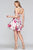 Faviana - S10366 Short Printed Chiffon Dress In White
