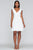 Faviana - S10367 Plunging V-neck Ruffled A-line Dress In White