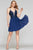 Faviana - S10373 Short Soft Chiffon & Illusion Tulle Dress In Blue