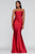 Faviana - S10381 Long Stretch Charmeuse Dress In Red