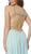 Nox Anabel - S202 Gilded Halter A-line Dress With Slit In Green and Gold