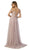 Nox Anabel - S265 Embroidered Off-Shoulder A-line Dress In Pink