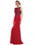 Glow by Colors - G237 Jeweled Applique Illusion Gown In Red and Black