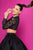 Terani Couture - 1722H4588 Two Piece Crop Top Cocktail Dress in Black