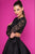 Terani Couture - 1722H4588 Two Piece Crop Top Cocktail Dress in Black