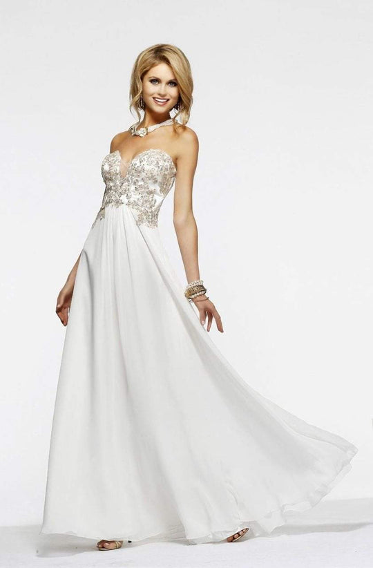 Faviana - S7325 Long Strapless Prom Gown in White