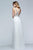 S7500 Long V-neck A-line Evening Gown with Beaded Bodice