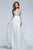 S7500 Long V-neck A-line Evening Gown with Beaded Bodice