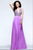 S7500 Long V-neck A-line Evening Gown with Beaded Bodice