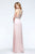 S7500 Long V-neck A-line Evening Gown with Beaded Bodice