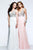 S7500 Long V-neck A-line Evening Gown with Beaded Bodice