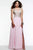 s7503 Floral Appliqued Illusion A-Line Gown