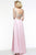 s7503 Floral Appliqued Illusion A-Line Gown