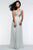 s7504 Scalloped V-Neck Chiffon Gown