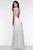 s7504 Scalloped V-Neck Chiffon Gown