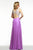 s7504 Scalloped V-Neck Chiffon Gown