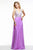 s7504 Scalloped V-Neck Chiffon Gown