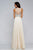 s7560 Chiffon v-neck evening dress with beaded bodice