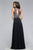 s7560 Chiffon v-neck evening dress with beaded bodice
