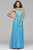 s7560 Chiffon v-neck evening dress with beaded bodice