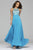 s7560 Chiffon v-neck evening dress with beaded bodice