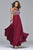 s7560 Chiffon v-neck evening dress with beaded bodice