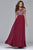 s7560 Chiffon v-neck evening dress with beaded bodice