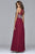 s7560 Chiffon v-neck evening dress with beaded bodice