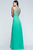 s7560 Chiffon v-neck evening dress with beaded bodice