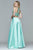 s7827 Frosted satin two piece with fully beaded bodice