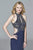 s7906 Long halter matte jersey dress with beading and cutouts