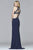 s7906 Long halter matte jersey dress with beading and cutouts
