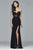 s7907 Sequined Lace Illusion Corset Sheath Gown