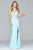s7907 Sequined Lace Illusion Corset Sheath Gown