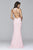 s7908 Long ball gown with beading and fit and flare skirt