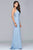 s7913 Halter neck jersey dress with sweep train