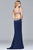 Faviana - s7916 Beaded Fitted Neoprene Gown in Blue