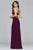 s7922 Long sweetheart neck dress with side cutouts
