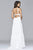 s7933 Long dress with lace bodice and tiered skirt