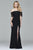 Faviana - Lace Off Shoulder Trumpet Dress in Black